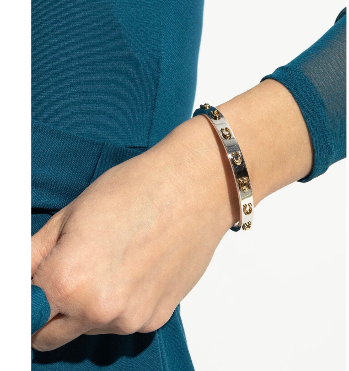 COACH logo-plaque bangle bracelet