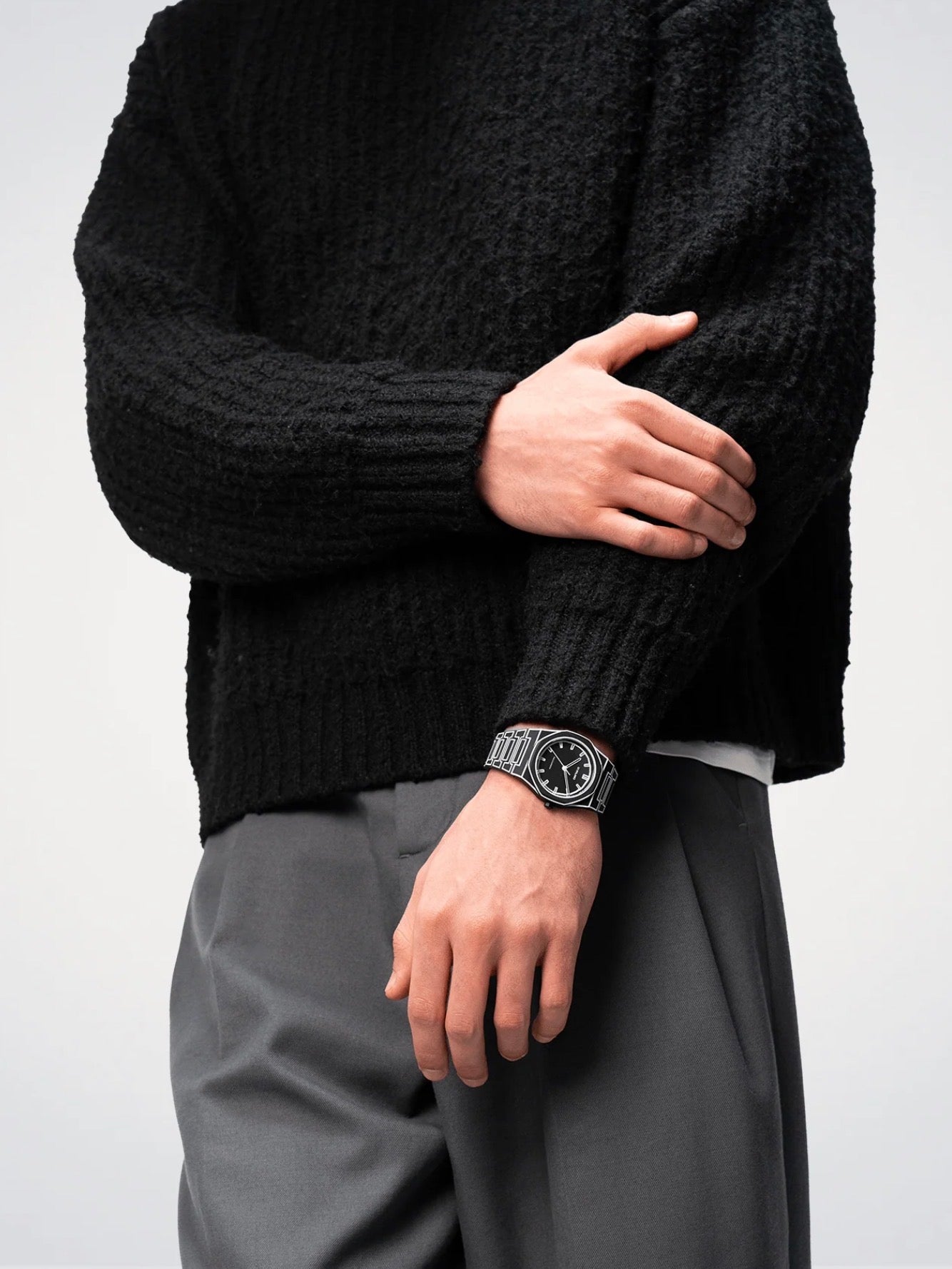 D1 MILANO Black Sketch Polycarbon Watch 40.5mm