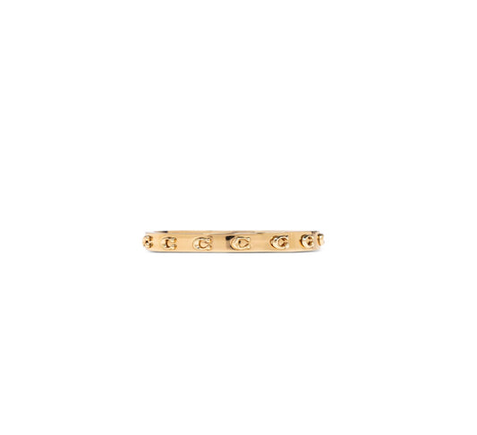 Coach logo-plaque bangle bracelet
