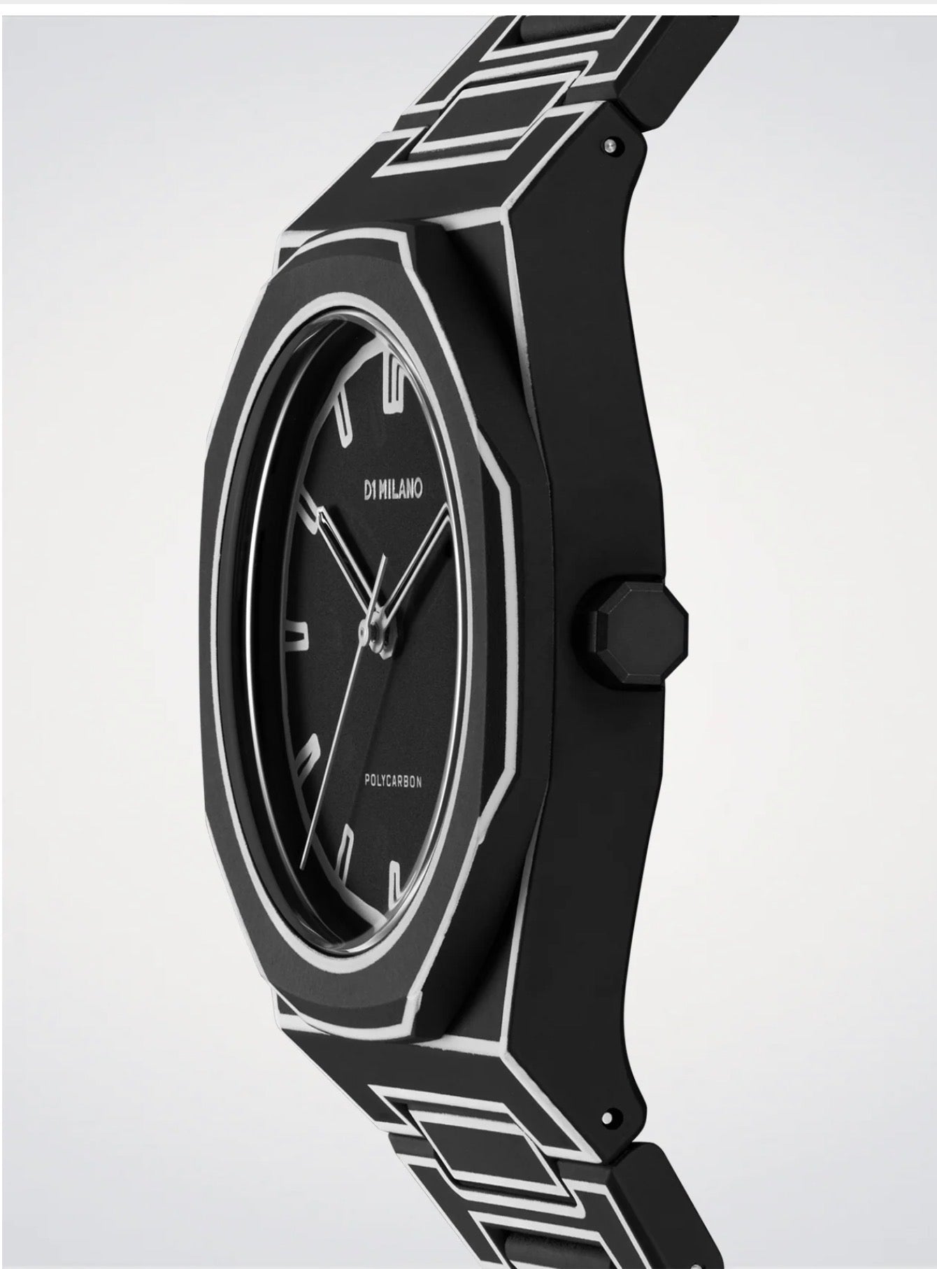 D1 MILANO Black Sketch Polycarbon Watch 40.5mm