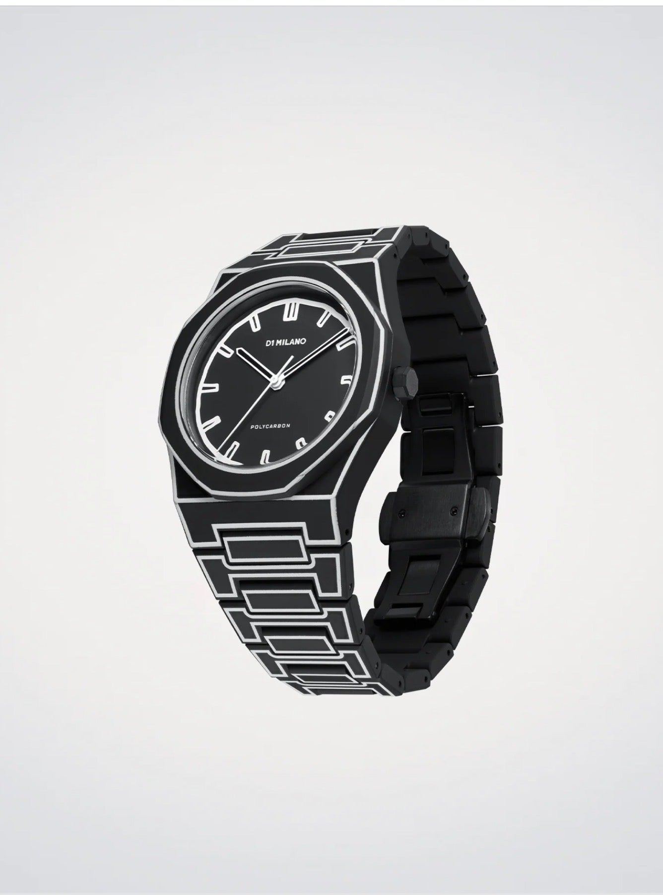 D1 MILANO Black Sketch Polycarbon Watch 40.5mm