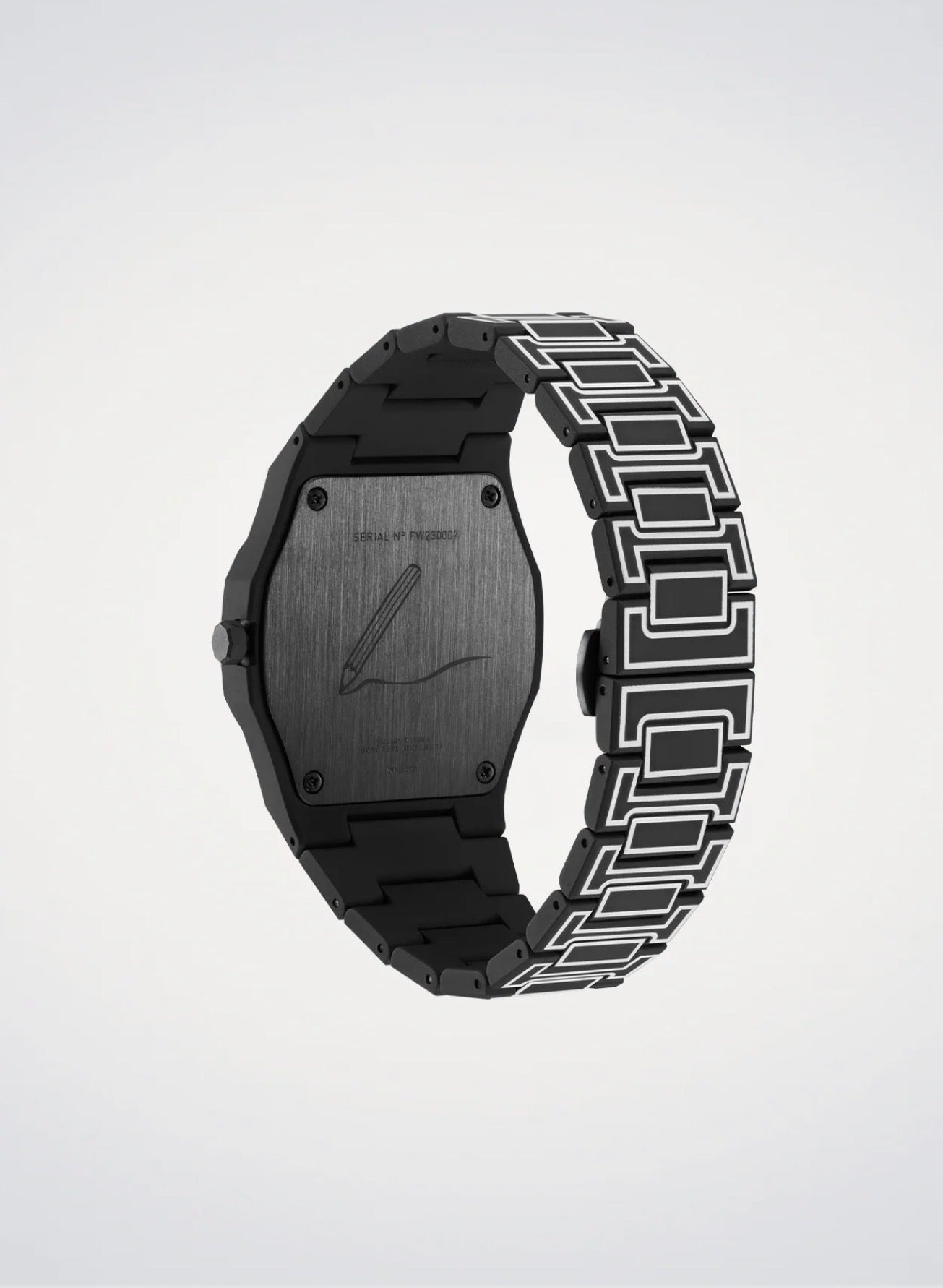 D1 MILANO Black Sketch Polycarbon Watch 40.5mm